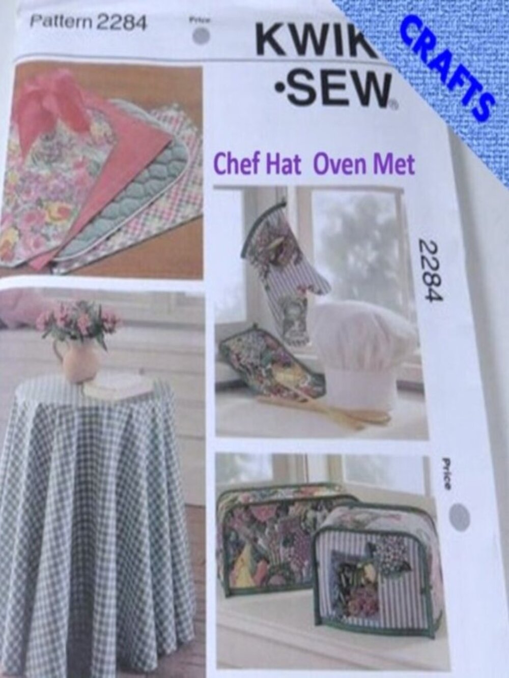 Kwik Sew 2284 Kitchen & Dining Accessories NEW UNOPENED Chef Hat,Oven Mitt, etc.